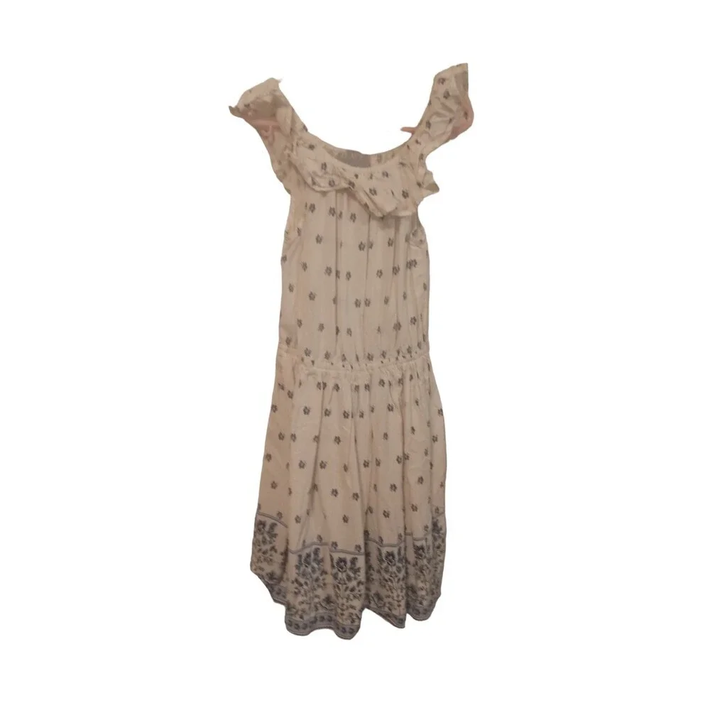 Children's Place White and blue floral maxi ruffle swoop neck dress - Picture 1 of 4